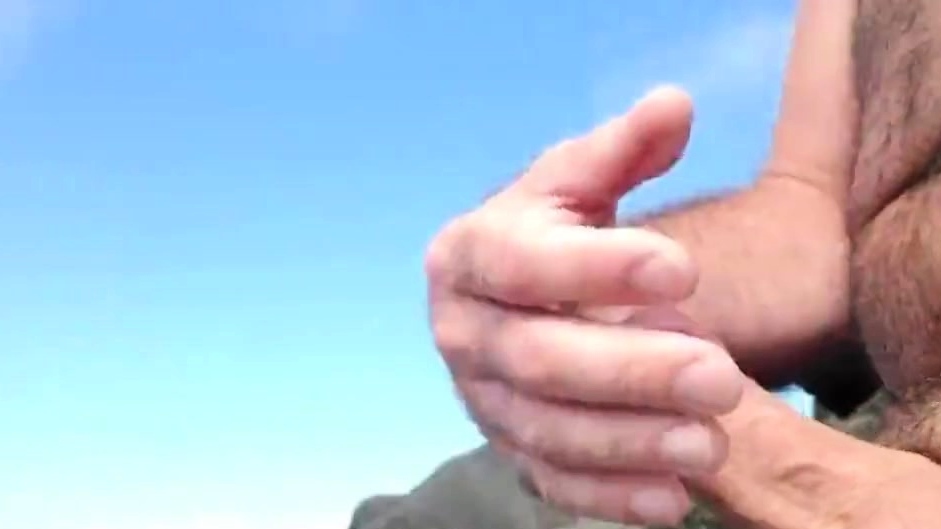 Thumb Jerking Off - Free High Defenition Mobile Porn Video - Jerking Off On Public Beach-big  Cum Shot-hairy Bear - - HD21.com